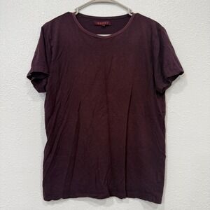 Derby Mens Burgundy Micro Ribbed Cotton Modal Short Sleeve T-Shirt Size L